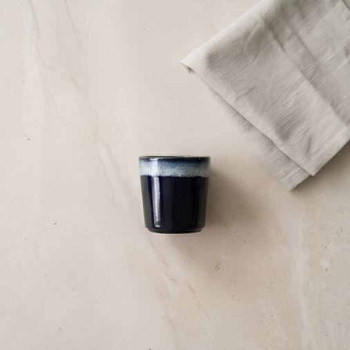 Espresso Tasse "simple things" in Blau, Detailansicht von oben